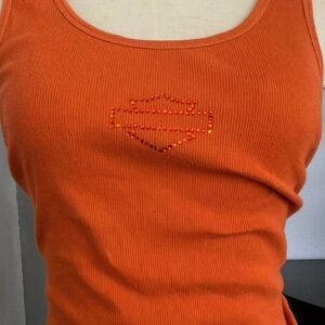 Orange Harley Davidson tank top